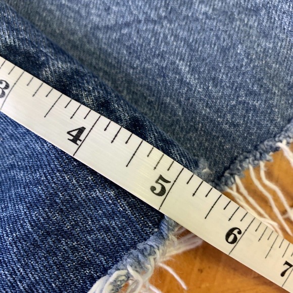 LEVI'S Premium Label Size 31 Jeans button fly High Rise Cut Offs Shorts 501 Dark - Picture 11 of 11